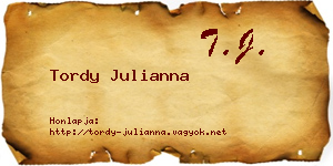 Tordy Julianna névjegykártya